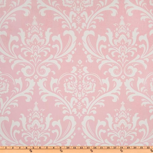 Pink Damask Fabric by the YARD Home Decor Upholstery Curtain Etsy