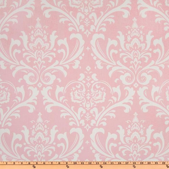 Pink Damask Fabric by the YARD Home Decor Upholstery Curtain Pillow Runner Slipcover Drapes Premier Prints Ozborne Bella Pink SHIPsFAST
