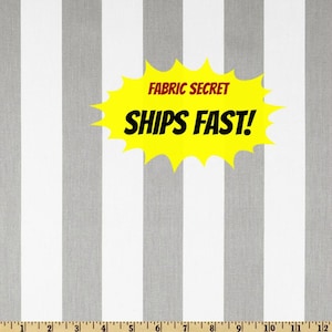 Grey Stripe Fabric by the YARD all Cotton Canopy Storm White Premier Prints home decor curtain pillow runner drapes SHIPsFAST