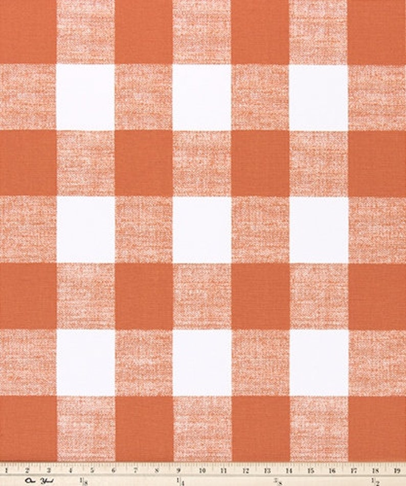 Orange Buffalo Plaid Check Fabric by the SAMPLE, YARD or BOLT all Cotton Home Decor Anderson Monarch Premier Prints on white SHIPsFAST image 2