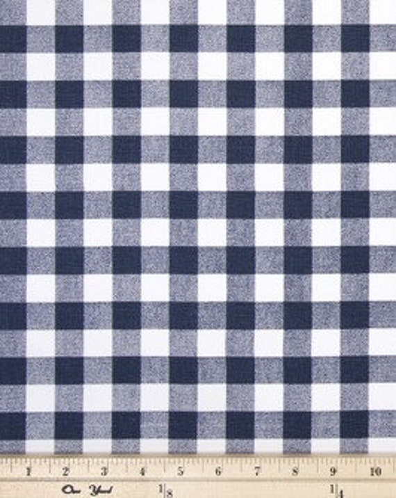 Blue Plaid Fabric By The Yard Cotton Home Decor Gingham Check Blue Plaid Fabric By The Yard Cotton, Blue Plaid Curtain Fabric