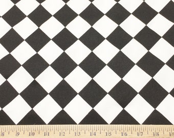 Black White Checkered Fabric by the YARD all cotton Home Decor Diamond Premier Prints on white SHIPsFAST