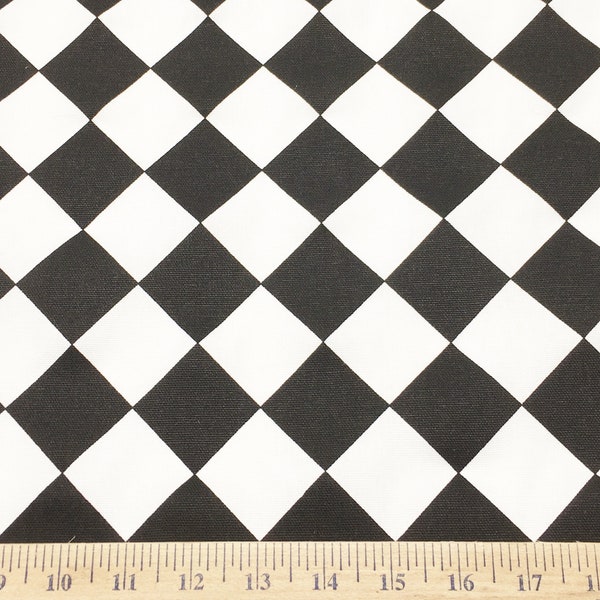 Black White Checkered Fabric all Cotton by the SAMPLE, YARD or BOLT Home Decor Upholstery Diamond Premier Prints on white SHIPsFAST