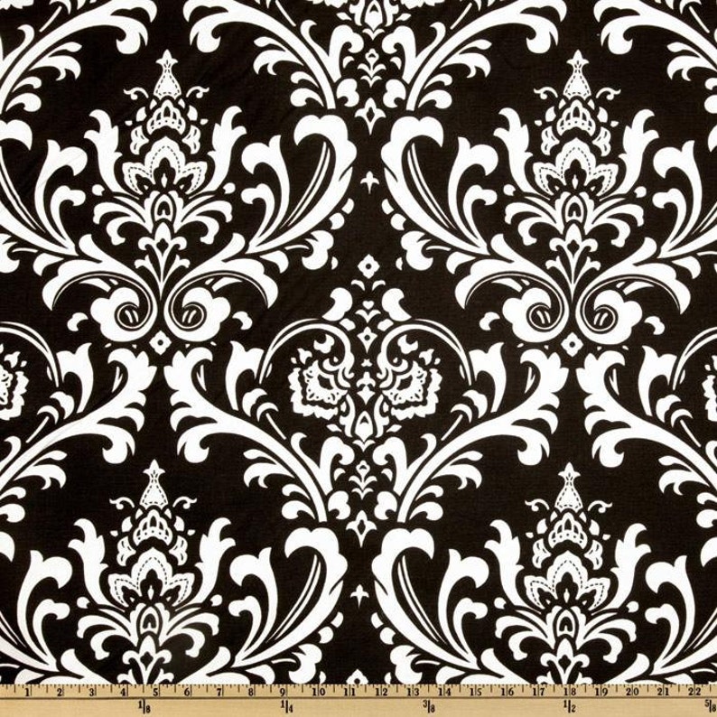 Black Damask Fabric by the YARD Premier Prints Ozborne Cotton Etsy