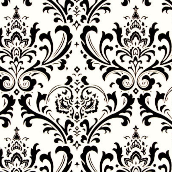 Black damask Fabric by the YARD Premier Prints cotton Home Decor Traditions on white Home decor wedding upholstery SHIPsFAST