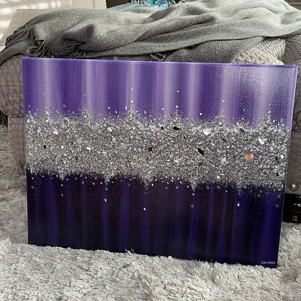 Glitter Painting on Canvas Etsy