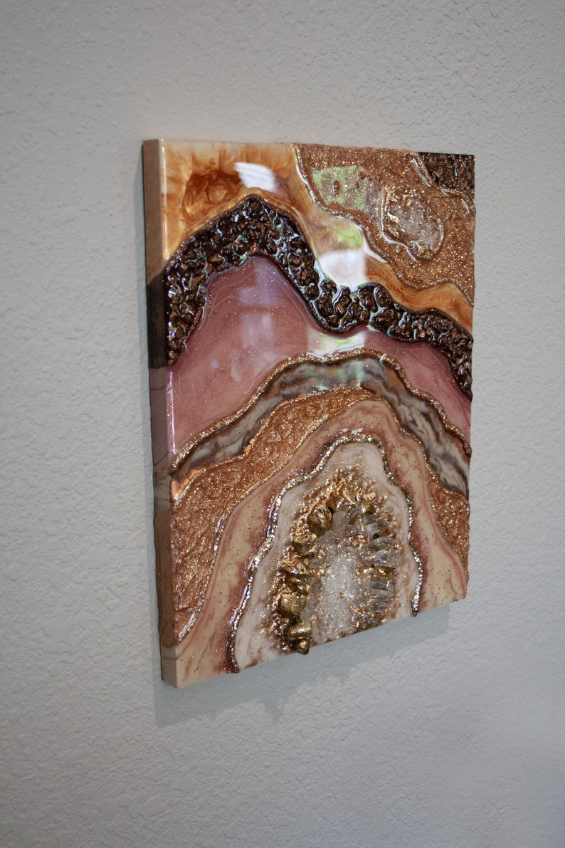 Geode Wall Art With Crystal Quartz by Lisa Gates Geode Art, Crystal Art