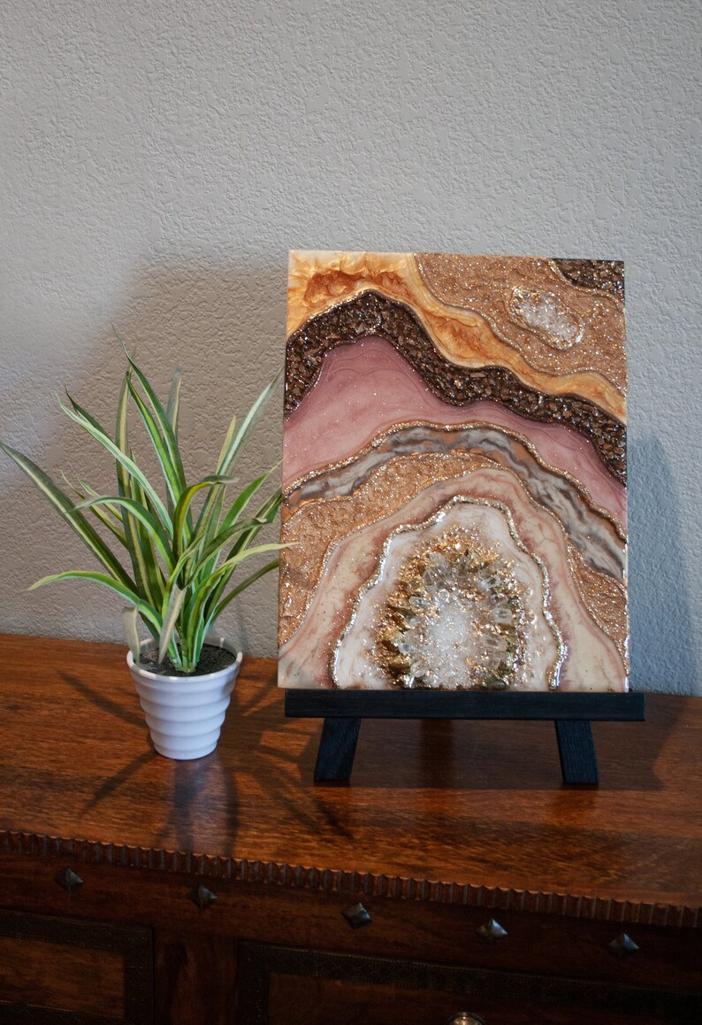Geode Wall Art With Crystal Quartz by Lisa Gates Geode Art, Crystal Art