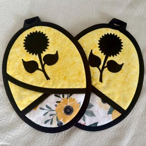 Sunflower Potholders,Pot Holder, Oven Mitts, Hot Pads,Pocket Potholders,Summer Kitchen,Hostess Gifts, Housewarming,Birthday,Bridal Shower