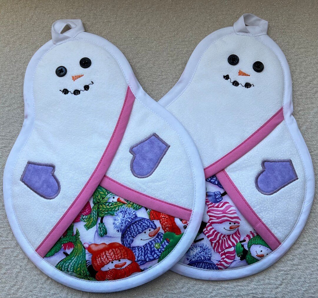 Christmas Pot Holders, Snowman Potholders , Christmas Kitchen, Holidays