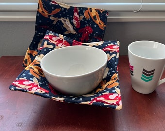 Set of Two Microwave Bowl Holder,Insulated Bowl Hot Pad, Hostess Gift, Housewarming Gift, Mother’s Day Gifts Under 25,Birthday Gift,Bowlzie