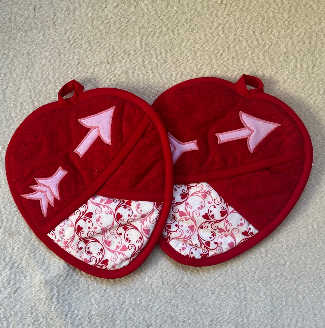Valentine Potholders, Pocket Potholders, Pot Holders, Oven Mitts, Hot