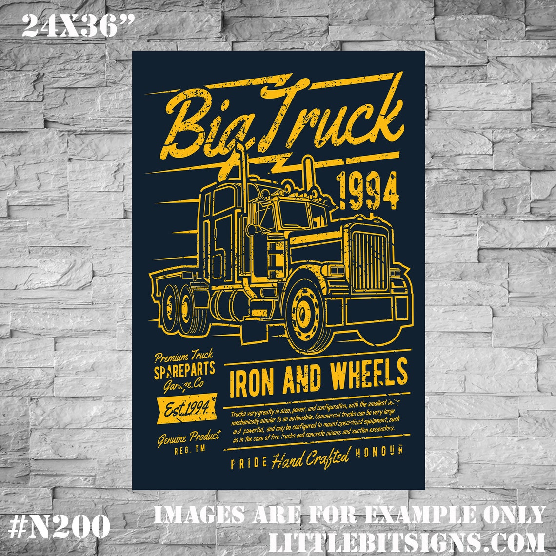 18 Wheeler Poster Vintage Looking Semi Truck Poster Truck Etsy