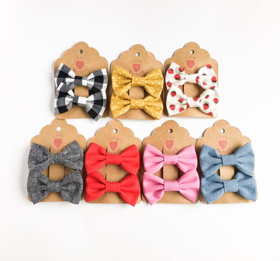 Hair Clips For Girls Mini Bow 2pc Toddler Hair Clips Toddler Etsy