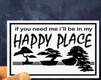 Vinyl Sticker | Happy Place Sticker | Tree Sticker | Water Bottle Stickers | Waterproof Vinyl Decal