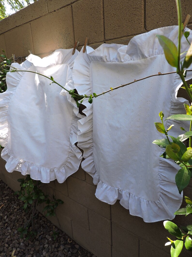 Vintage Pillow Shams Mock Eyelet Faux Eyelet Solid White Etsy