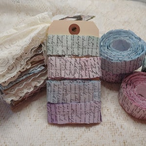 Pastel Script Paper Ruffle, Set of 4, Stitched Ruffle, Paper Decoration ...