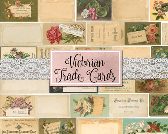 Victorian Floral Trade Cards 1870-1890: Junk Journal Ephemera (Digital Download)