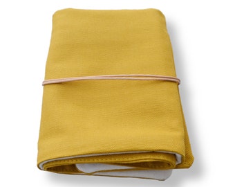 Sac à aiguilles à tricoter, rouleau à aiguilles, organiseur d'aiguilles, toile jaune moutarde