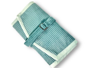 Knitting needle bag wide cord mint