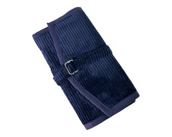 Knitting needle bag wide cord dark blue