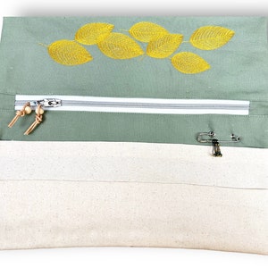 Knitting needle bag canvas mint mottled image 5