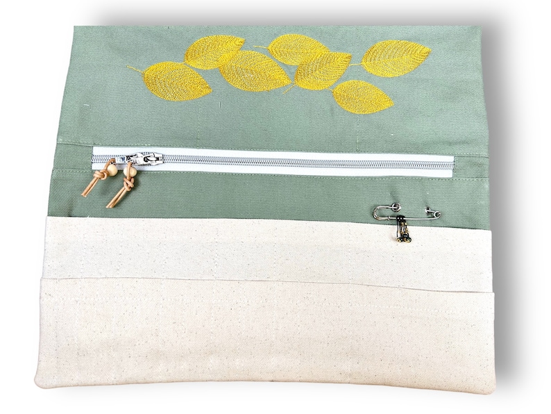 Knitting needle bag canvas mint mottled image 5