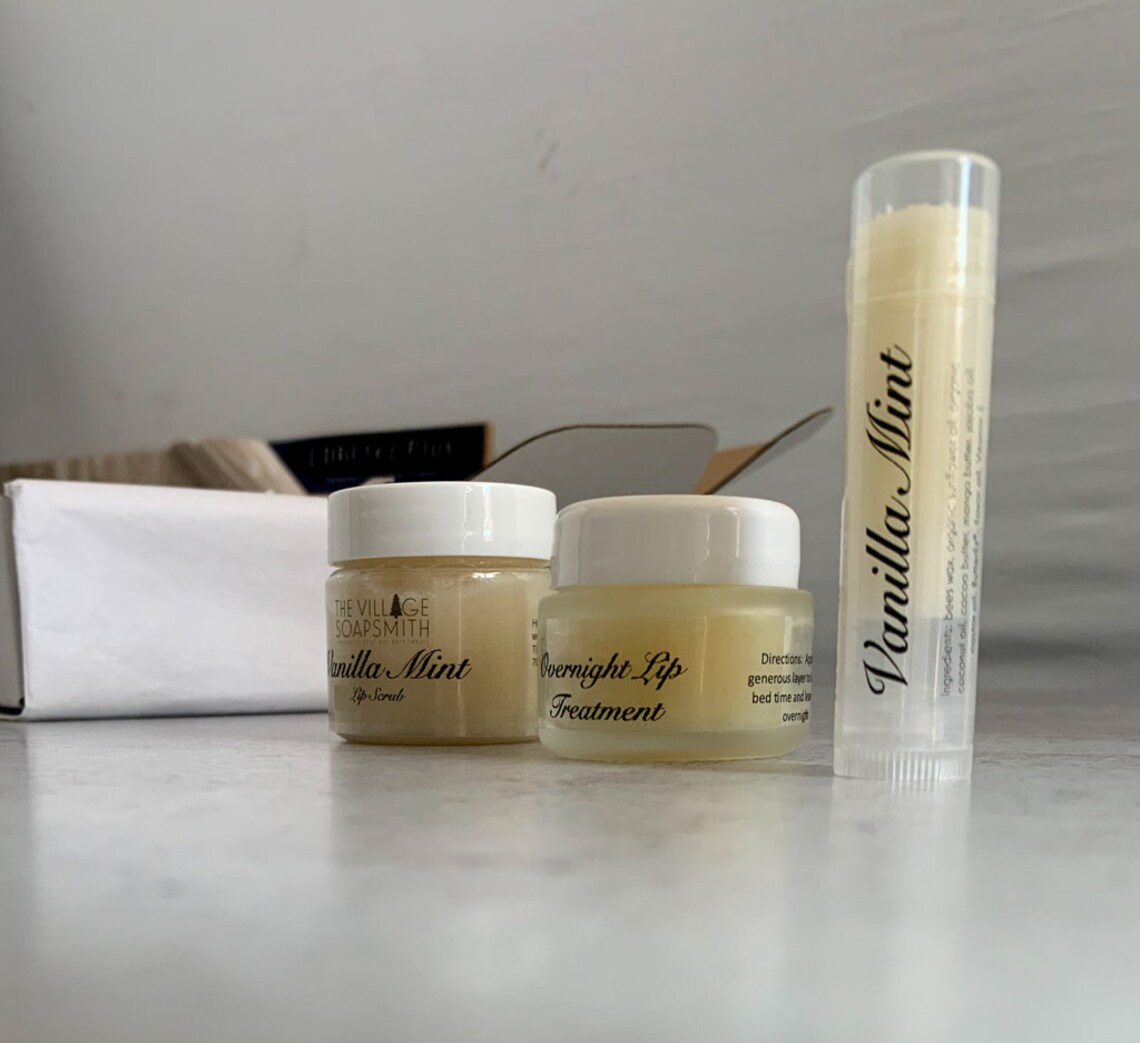 Lip Care Gift Set With Lip Balm Lip Scrub and Overnight Lip Etsy