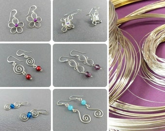 Choose 3 Small Dangle Earrings - Sterling Silver Wire Work Earrings Mix 'n' Match -  Flower Earrings - Handmade wire wrap jewelery