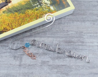 Custom Name Bookmarks Wire Printing Bookmarks - Personalized Bookmark - Wedding Bookmarks Graduation Gift