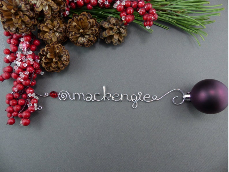 Personalized Ornaments Wire Name Christmas Ornament Hangers Etsy