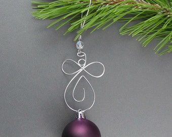 Handmade Angel Christmas Ornament Hanger – Wire Decoration with Beads