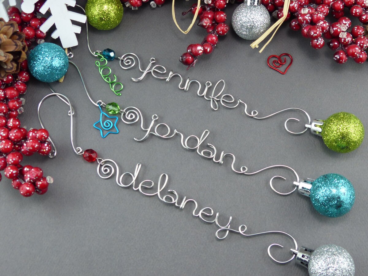 Wire Name Ornament Hook Personalized Christmas Ornaments Etsy