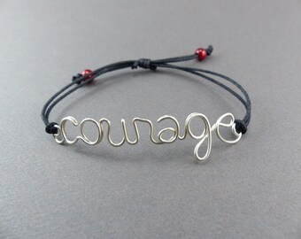 courage love dream Bracelet - Wire Word Expression Bracelet - Inspirational Bracelets for Girls - Adjustable Bracelet