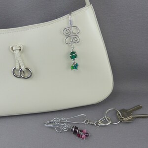 TWO Key Finder Keychain Purse Charms with Detachable Key Ring Purse Accessory image 1