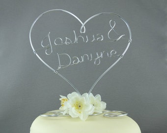 Custom Made Wedding Cake Topper - Heart Cake Topper - Cake Accessories
