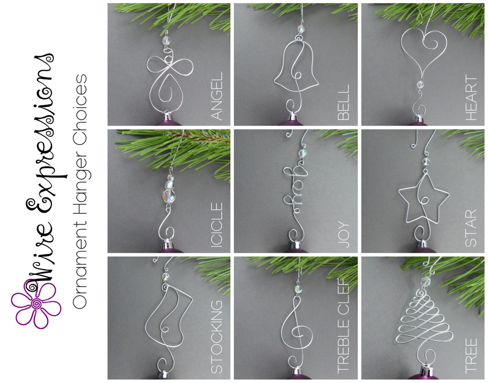 TEN Beaded Christmas Ornament Hooks Wire Ornament Hangers Etsy