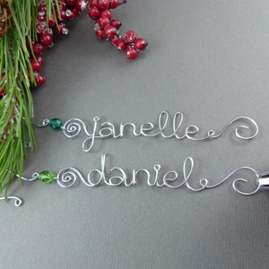 Personalized Ornaments  Wire Name Christmas Ornament Hangers image 4
