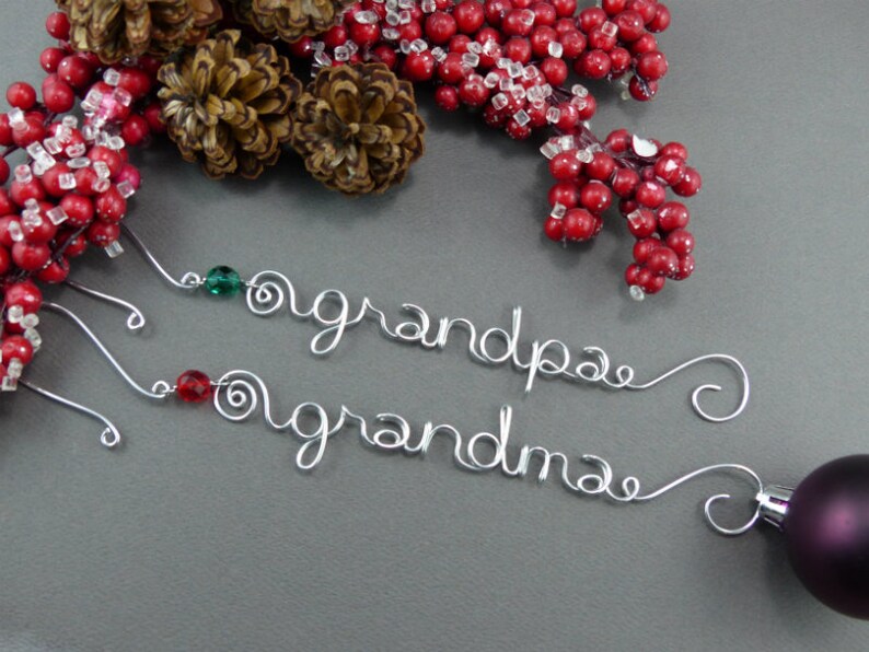 Personalized Ornaments Wire Name Christmas Ornament Hangers Etsy