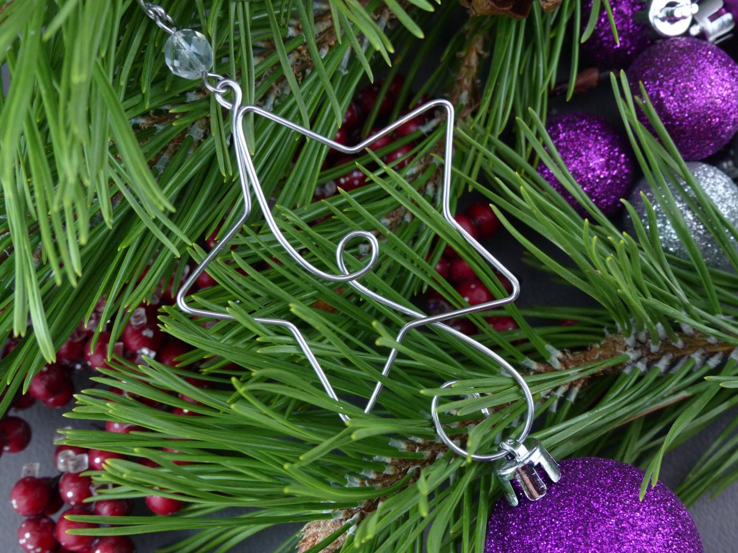 Star Christmas Tree Ornament Hangers Wire Star Ornament Etsy