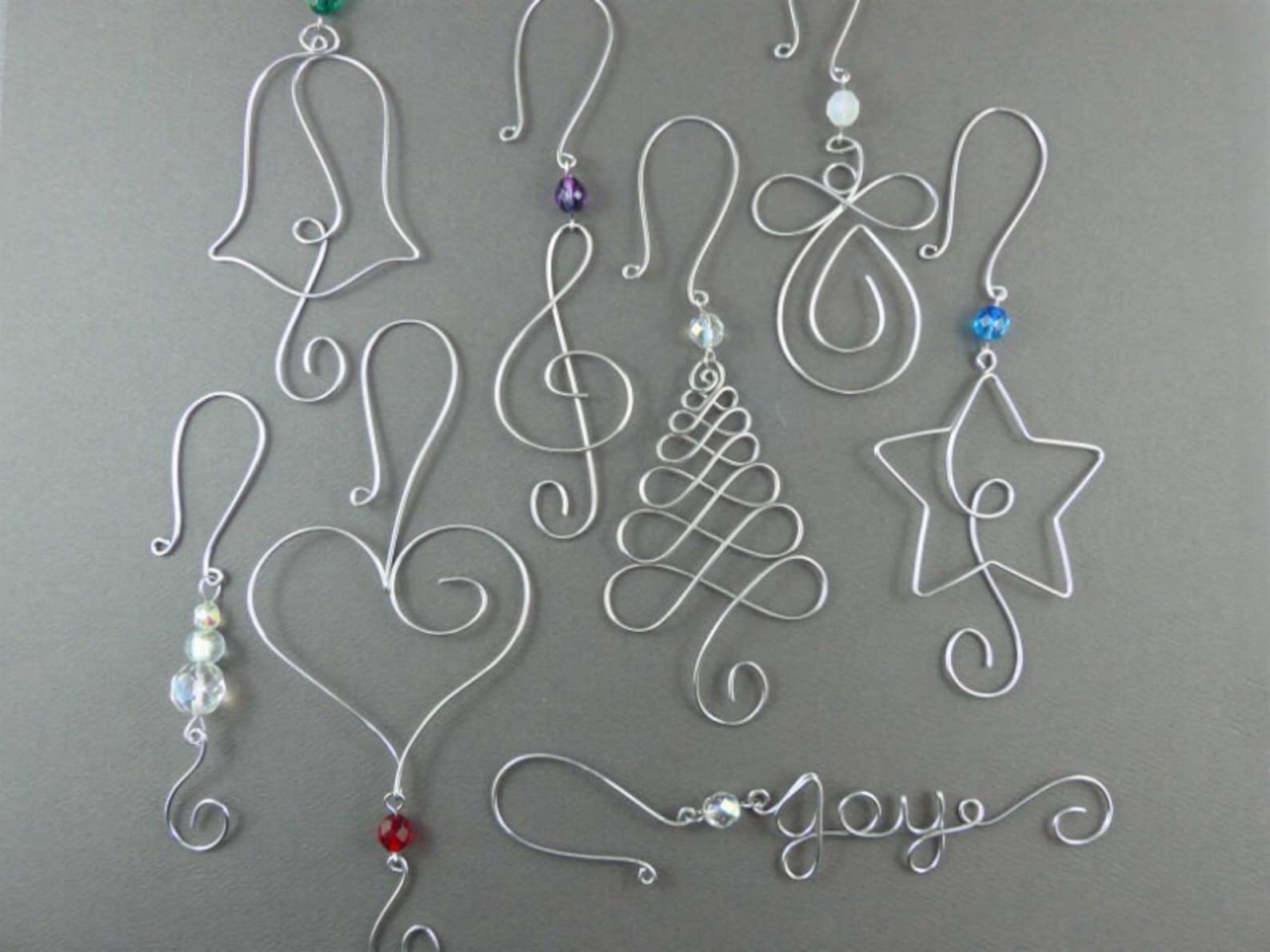 FIVE Beaded Christmas Ornament Hooks Wire Ornament Hangers Etsy Canada