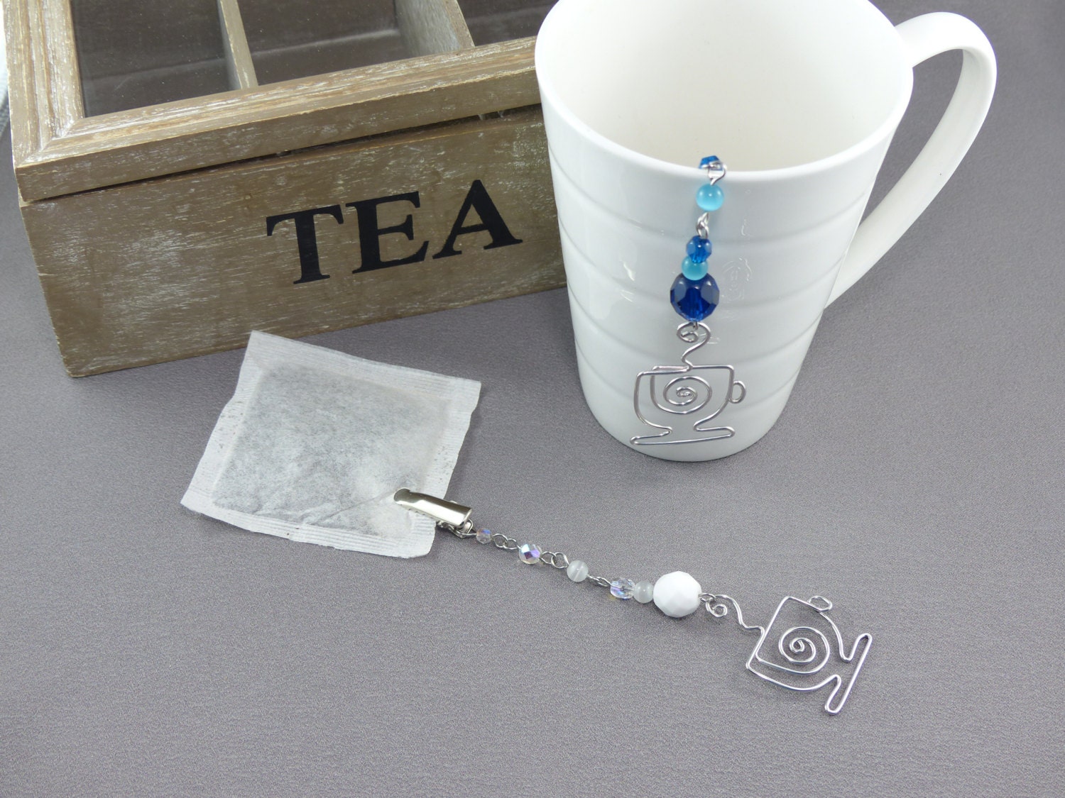 Tea Bag Steeper Tea Bag Clip With Silver Wire Tea Cup and Etsy