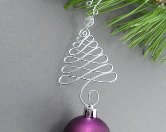 Christmas Tree Ornament Hangers - Wire Christmas Ornament Hooks for Decorations - Handmade Christmas Tree Decoration Hanger