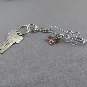 TWO Key Finder Keychain Purse Charms with Detachable Key Ring Purse Accessory image 4