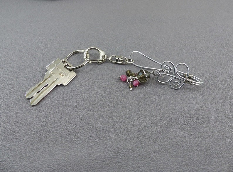 TWO Key Finder Keychain Purse Charms with Detachable Key Ring Purse Accessory image 4