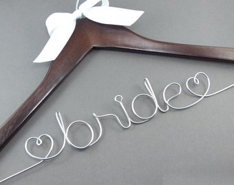 Wedding Dress Hanger | Bride Hanger | Bridal Shower Gift | Personalized Hanger | Custom Hanger | Wire Name Art