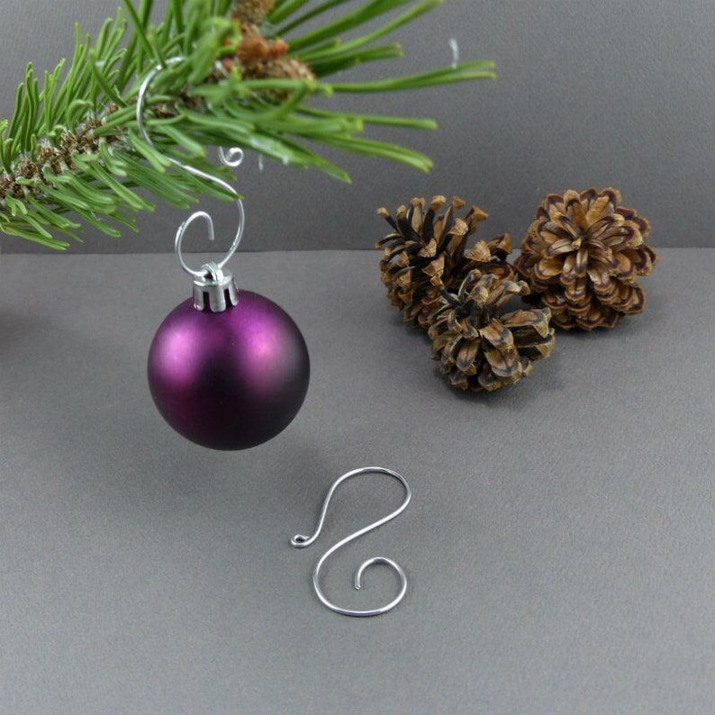 S Hook Christmas Ornament Hangers Wire Christmas Ornament Hooks for Decorations Handmade Christmas Tree Decoration Hanger image 1