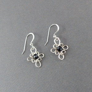 Wire Work Flower Earring Anna's Loop Celtic Earrings Sterling Silver with bead Wire Work Classic Earring Small Dangle Earrings image 7