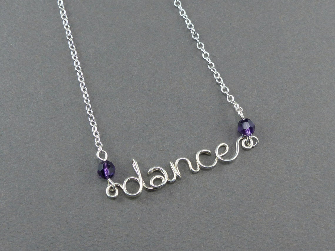 Sterling Silver DANCE Necklace Sterling Silver Name Bar Etsy Canada