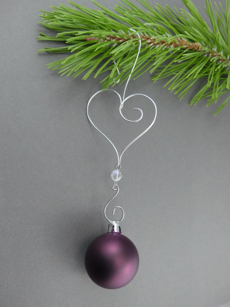 Heart Christmas Tree Ornament Hooks Wire Christmas Ornament Etsy